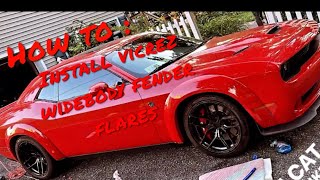 HOW TO INSTALL VICREZ WIDEBODY FENDER FLARES ON A DODGE HELLCAT CHALLENGER [upl. by Einej]