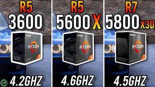 Ryzen 5 3600 vs Ryzen 5 5600X vs Ryzen 7 5800X3D [upl. by Mareld]