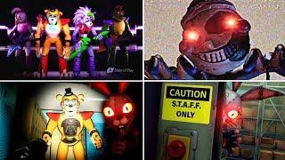 Five Nights at Freddys SECURITY BREACH ALL TRAILERS 1 2 3 4 [upl. by Akerehs]