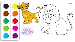 Easy Lion Drawing kidsvideo lion [upl. by Ahsiekrats]