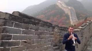 Opening of the Tomasi Trumpet Concerto on the Great Wall of China  Paul Merkelo [upl. by Yalahs]