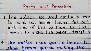 The author has used gentle humour to point out human foibles  Poets and Pancakes  Class 12 English [upl. by Leacim]