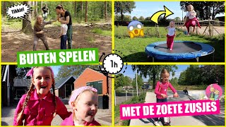 1 UUR NIEUW BUITEN SPELEN met DE ZOETE ZUSJES Trampoline Springen En Meer ♥DeZoeteZusjes♥ [upl. by Franzoni]