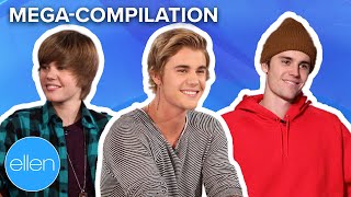 Every Time Justin Bieber Appeared on The Ellen Show In Order MEGACOMPILATION [upl. by Dumond318]