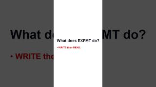 What does EXFMT do in RPGLE AS400 [upl. by Lerej]