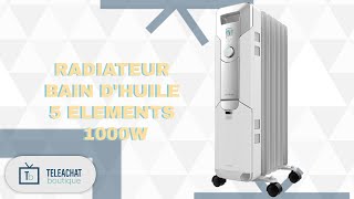 RADIATEUR BAIN DHUILE 5 ELEMENTS 1000W [upl. by Lenni332]