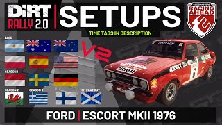 Ford Escort MkII  TT SETUPS V2  13 Locations  DiRT Rally 20 [upl. by Nyasuh]