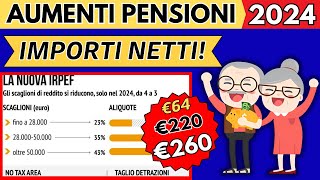 ✅AUMENTI PENSIONI 2024👉RIFORMA IRPEF👉TUTTI I NUOVI IMPORTI❗️ [upl. by Sedaiuqlem]