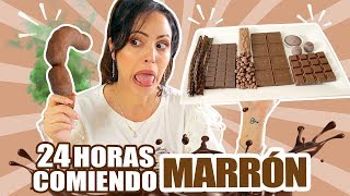 24 HORAS COMIENDO MARRÓN  RETO SandraCiresArt  All Day Eating Brown Food Challenge [upl. by Haissem]