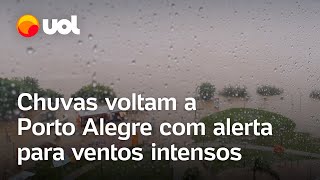 Enchente no Rio Grande do Sul Chuvas voltam a Porto Alegre e cidade tem alerta de ventos intensos [upl. by Acirrehs]