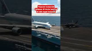 Pesawat komersial terbesar didunia landing darurat aviation bandara pesawat shorts [upl. by Wallas]