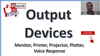 Output Devices  Monitor Printer Plotter Projector and Voice responses [upl. by Natascha]