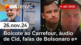 Bolsonaro admite discussões sobre estado de sítio caso Carrefour Lula e corte de gastos  UOL News [upl. by Onibag]