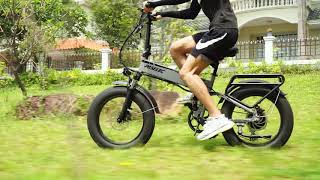 Paselec PX6 Electric folding bike 20quot Fat Bear 8 speed Shimano gear 100 miles Ebike [upl. by Gilmore838]