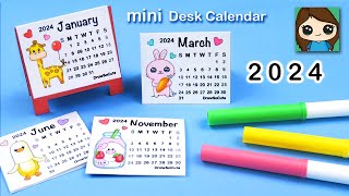 How to Make a 2024 Mini Desk Calendar FREE  Easy DIY Craft [upl. by Edyak]