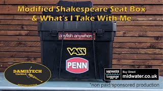 Modified Shakespeare Seat Box  What I Take Fishing In My Tackle Box [upl. by Dnalloh136]