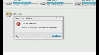 SOLVED  The File Or Directory Is Corrupted Or Unreadable  Hard Drive Wont Open hindi [upl. by Melany]