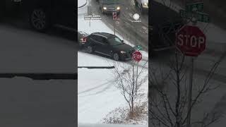 Cars Crash in Calgary Snow [upl. by Kerby]