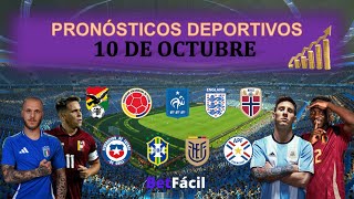 ✅⚽ PRONOSTICOS DEPORTIVOS JUEVES 10 DE OCTUBRE  ELIMINATORIAS MUNDIALISTAS [upl. by Friedrick]