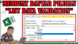 Cara Membuat Daftar Pilihan di Excel  List Data Validation  Firdus Komputer [upl. by Moreno]