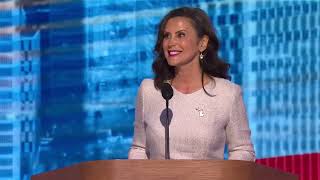 Gretchen Whitmer DNC speech rejects Trump insults Being a woman from Michigan is a badge of honor [upl. by Yessak]