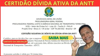 Como tirar a CERTIDÃO da DÍVIDA ATIVA DA ANTT [upl. by Drahcir904]