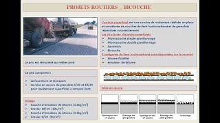 Projet routier  Bicouche pour la couche de roulement [upl. by Aihtnic]