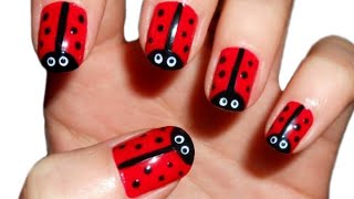 Uñas con Mariquitas  CristiNails [upl. by Innattirb10]