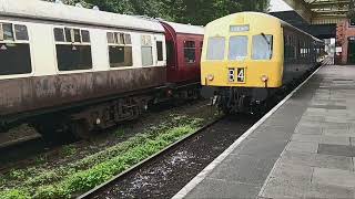 Class 101 DMU Arrives into Platform 1 at Loughborough Central Great Central Railway [upl. by Tristas]