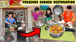 Chicken Biryani Home Food Cooking In Restoration Pressure Cooker Hindi Kahaniya Hindi Moral Stories [upl. by Gwen607]