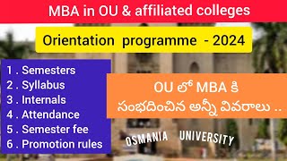 MBA in Osmania University  2024  MBA student guide  syllabus  attendance  fees  promotionmba [upl. by Angelis]