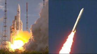 Ariane 5 launches MTGI1 and Galaxy 3536 [upl. by Cockburn927]