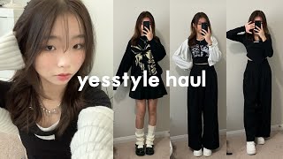 YESSTYLE HAUL TRYON REVIEW 2023 ★ acubi fashion amp makeup 🎧 [upl. by Elleryt]