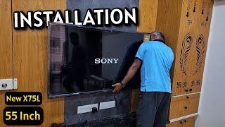 Sony Bravia 55 Inch TV Unboxing amp Wall Mount Installation 😍🔥 [upl. by Nolek]