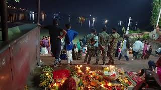 Chhath Puja Celebration on the bank of the Holiest River Ganges at Dakshineswar Temple of Kolkata [upl. by Kcered]