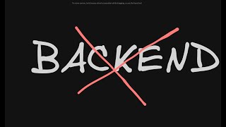 Você nao precisa de BACKEND [upl. by Shani228]