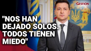 El dramático lamento del presidente de UCRANIA “Nos han dejado solos” ante RUSIA [upl. by Kcirdde]