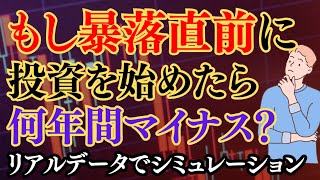 【投資シミュレーション】もし暴落直前に投資を始めたら何年間マイナス？【一括投資VS積立投資】 [upl. by Armahs]