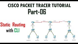 Configuring static routing with 3 routers using CLI command  Cisco Packet Tracer Tutorial 6 [upl. by Nosaj]