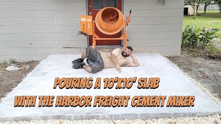 Pouring a Perfect 10x10 Slab with the Harbor Freight Cement Mixer [upl. by Gregorio221]