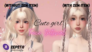 Zepeto Cute girl face tutorial no zem  Girl face tutorial zepeto [upl. by Ibby708]