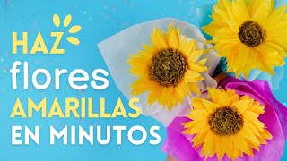 🌻3 Ideas de flores amarillas para regalar el 21 de marzo 🌻Cómo hacer flores amarillas [upl. by Lyrahs]