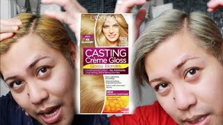 LOREAL CASTING CREME GLOSS SATIN BLONDE 801  REVIEW ON ASIAN HAIR [upl. by Lyudmila]