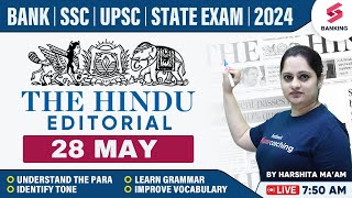 The Hindu Editorial Analysis  The Hindu Vocabulary for Bank  28 May 2024  Harshita Maam [upl. by Larrie701]