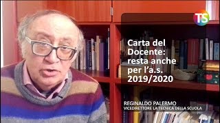 Carta del docente resta anche per las 20192020 [upl. by Ylicic]