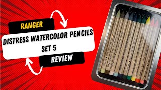 Ranger Distress Watercolor Pencils Set 5 Review [upl. by Eatnohs978]