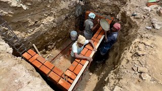 Impressively Amazing Underground Sump Construction of Bricklayingsand and cement mixer [upl. by Ecila947]