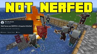 Raid Farms are NOT Nerfed in Minecraft Java Snapshot 23w13a [upl. by Kcirde]