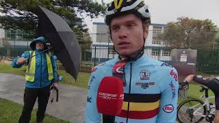 Lennert Van Eetvelt  Interview at the start  World Championships U23 Road Race 2022 [upl. by Trabue]