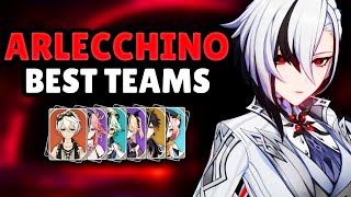 The BEST ARLECCHINO Teams in Genshin Impact  Vaporize Overload Melt and more Team guide [upl. by Elinnet]